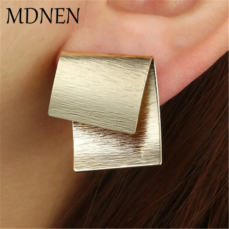 

Metal Stud Earrings Fashion Big Geometric Earings For Women Bold Statement Earrings 2018 Modern Art Party Punk Earing Jewelry