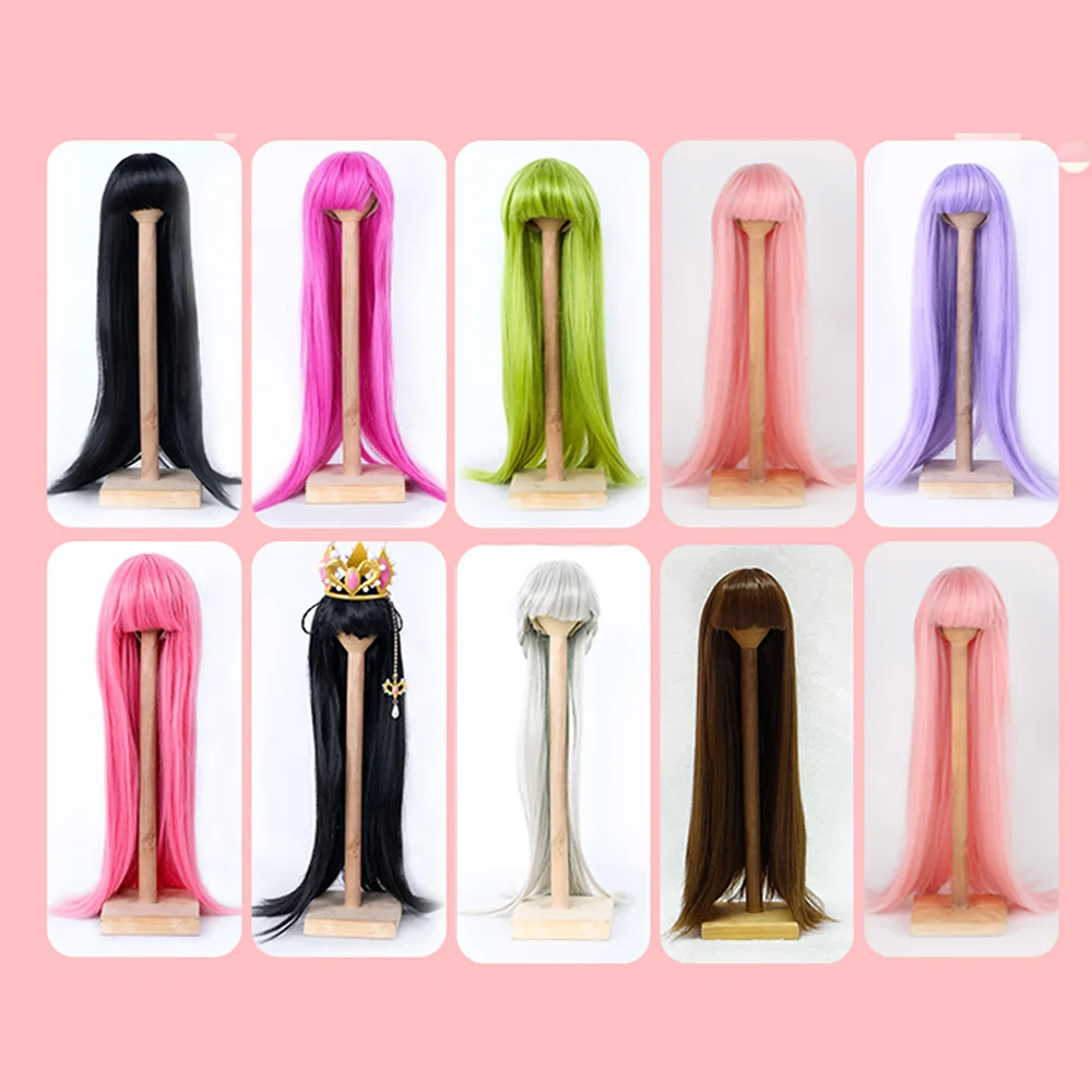 

Doll Wig Straight Hair for 1/3 Bjd Dolls High Temperature Fiber Long Wigs Girls Hair for Dolls 60cm Doll Accessories Toys