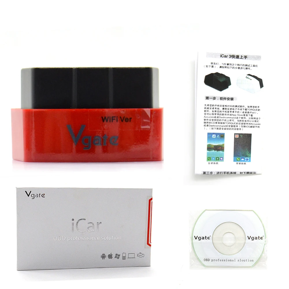 2019 оригинальный Vgate iCar3 Wifi Elm327 OBD/OBDII считыватель кодов автомобиля iCar 3 сканер для