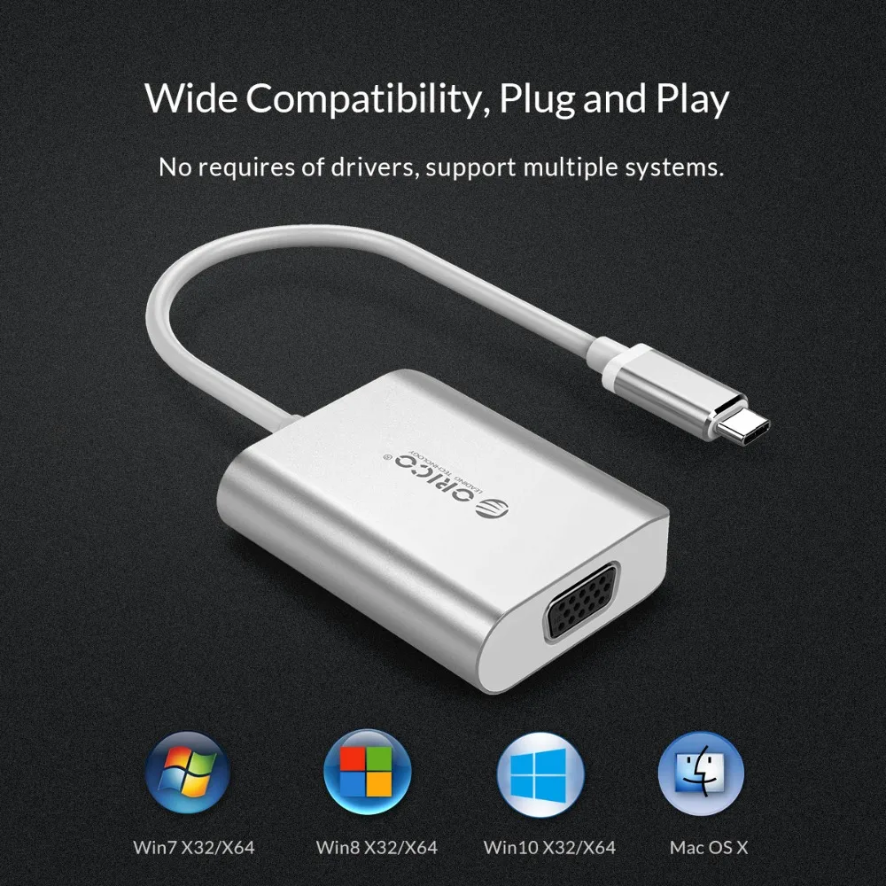 ORICO USB C концентратор Type к VGA HDMI адаптер с разъемами для зарядки Samsung Galaxy S9 Note 8 Huawei P20