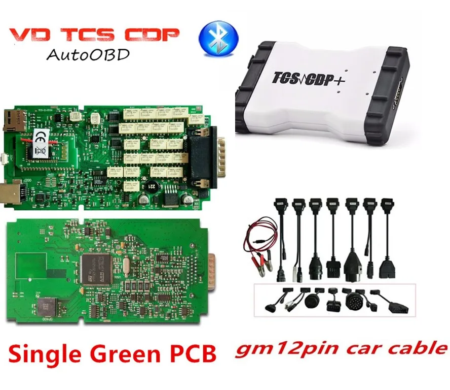 DHL New Single Green PCB VD TCS CDP pro 2015R3 keygen Bluetooth gm12pin car cable diagnostic-tool as Multidiag code reader | Автомобили и