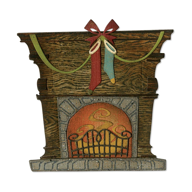 

2019 DIY New Layer Metal Cutting Dies and Scrapbooking For Paper Making Christmas Fireside Embossing Frame Card Dies Set