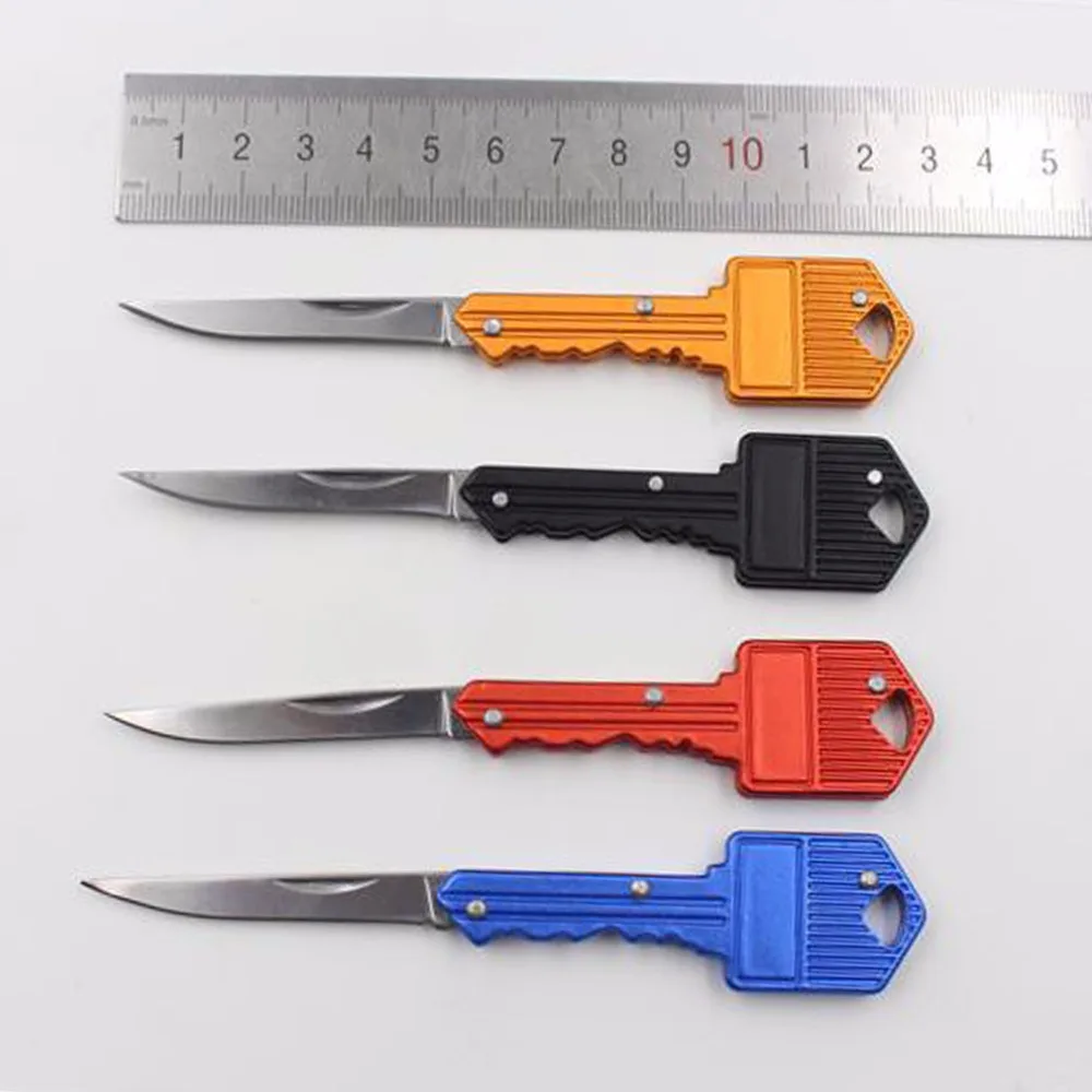 Multifunctional Outdoor Camping Hiking Tools Foldable Portable Size Mini Hunting Knife Survivcal Key Shape Knife Tools
