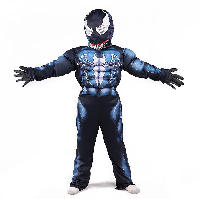 

Cosplay acting costume venom symbiosis Muscle Costume Black Spider-Man adult children acting Costume