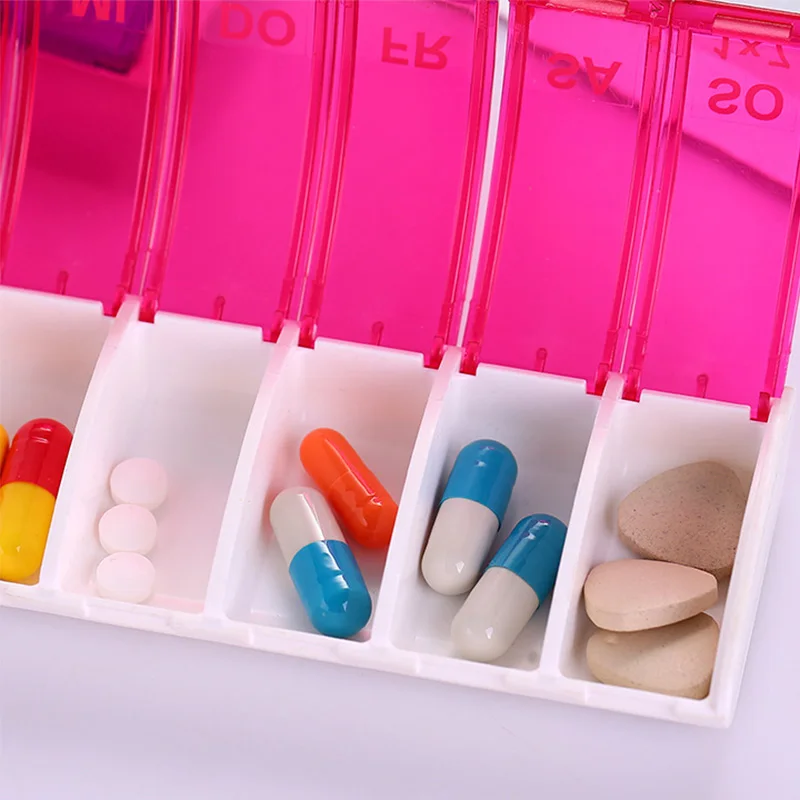 7 дней пилюль случае ящик для хранения таблеток коробка с зажимом медицинские крышки контейнер для хранения лекарств случае разветвители контейнер для таблеток еженедельно
