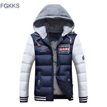 

FGKKS Fashion Parka Men Jacket Warm Coat Winter Casual Parka Medium-Long Thickening Coat Men For Parka