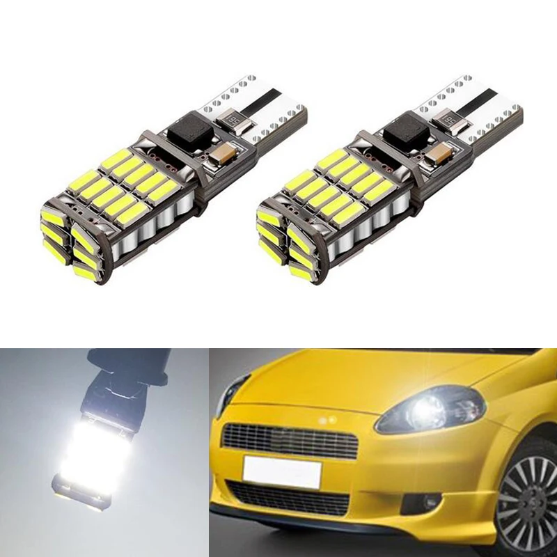 2x Canbus LED T10 W5W Clearance Parking Light Wedge Light For FIAT 500