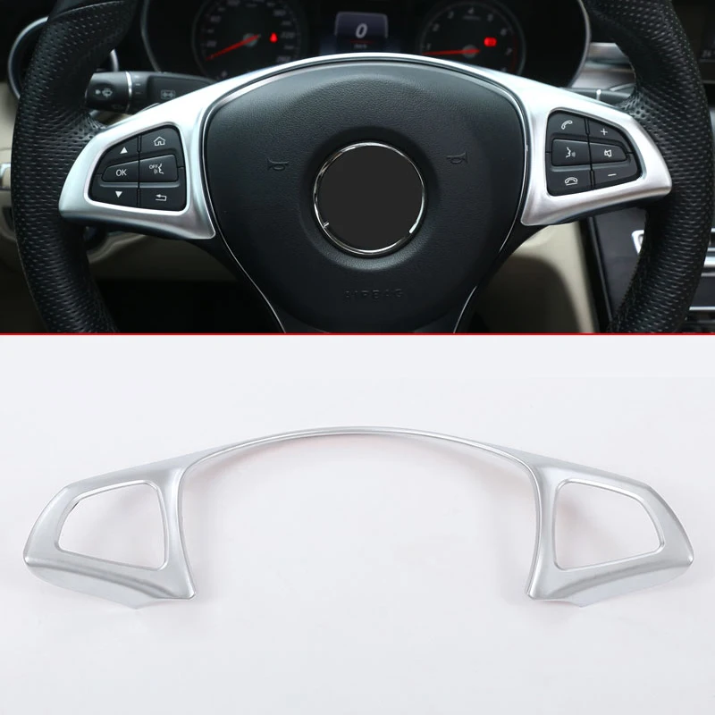 

Car Abs Chrome Steering Wheel Decoration Frame Trim For Mercedes Benz C Glc E Class W213 W205 2016-2018 Car-Styling