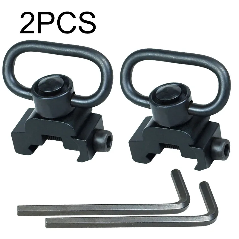 

Heavy Duty Quick Release Detach Push Button Sling Swivel Adapter Set Picatinny Rail Scope Mount Base 20mm Connecting Sling Ring