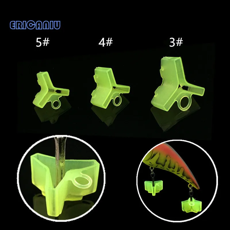 50PCS Yellow Plastic Treble Hook Protectors Covers for Fishing Lures 3