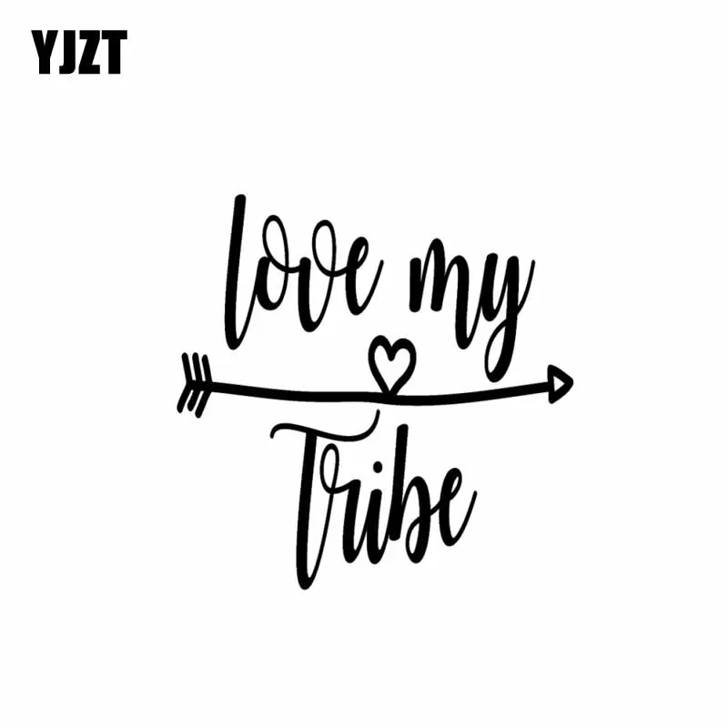 YJZT 12 7 см * Виниловая наклейка с надписью Love My Tribe Arrow Heart автомобильная черного и