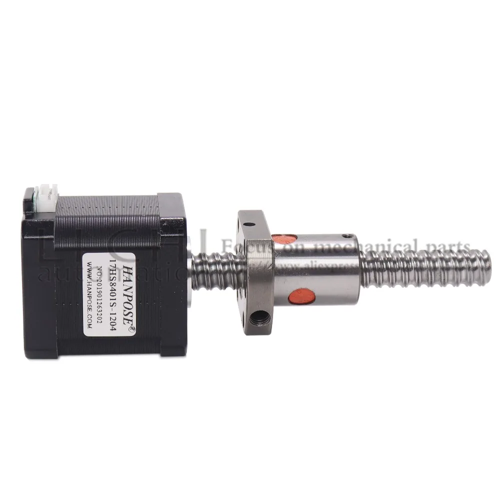 Шаровой шнековый двигатель nema17 шаговый 17HS8401S с sfu1204 L300mm 42 мельница ЧПУ