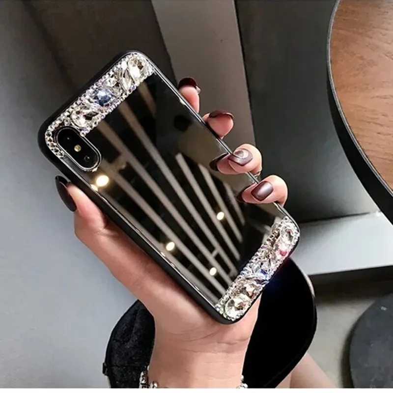 best iphone 13 pro max case Phone Case For IPhone 11 12 13 Pro Max 13mini 7 8 Plus 6 6S X XR XS Max SE Clear Mirror DIY Glossy Diamond Glitter Cover Shell iphone 13 pro max wallet case