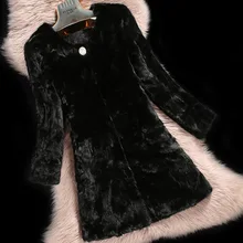 2016 Luxury Ladies’ Real Piece Mink Fur Coat Jacket Autumn Winter Women Fur Outerwear Coats Overcoat 1008