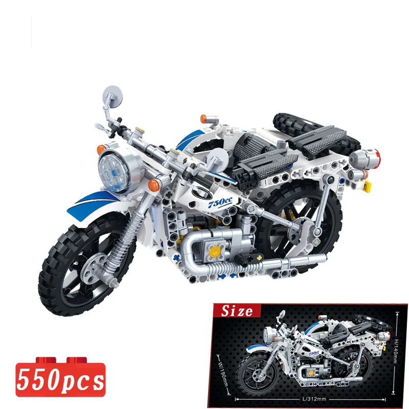 

Three Tire Motorcycle 550pcs Legoings Technic MOC Vehicle Creator City Building Blocks Bricks DIY Model Toys for children Gifts