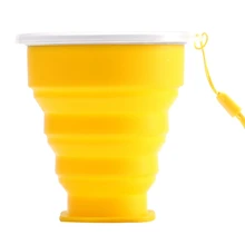 1 шт. Складная силиконовая чашка креативная телескопическая ручная подвязка Портативная Складная кухонная уличная походная дорожная чашка