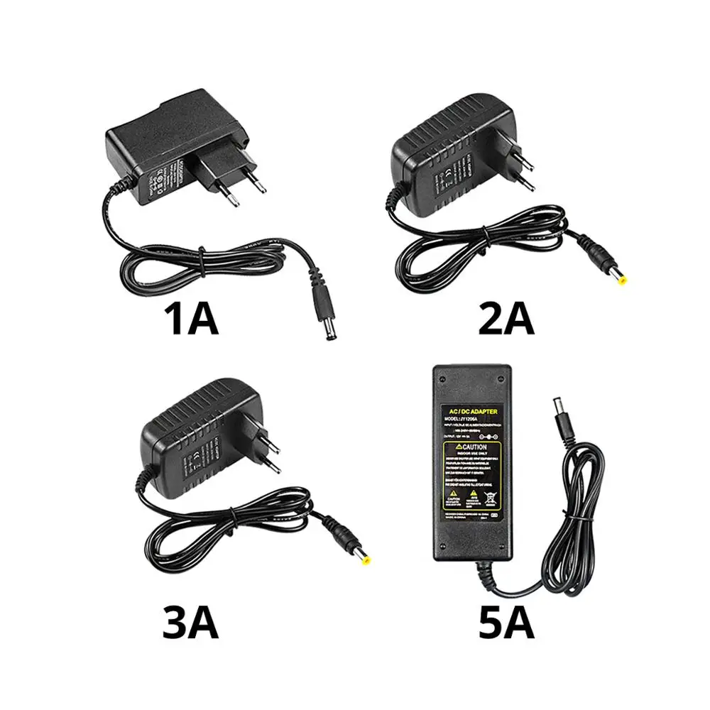 

5 12 24 volt Power supply for led strip EU/US adapter AC110-220V to DC5V 12V 24V 1A 2A 3A 4A 5A LED strip light transformer