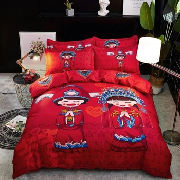 

Home Textiles Bedding Cartoon Fine Skin-Friendly Bedclothes Cotton Soft Twill Print Active Sanding Bedsheet Four-Piece GDF253