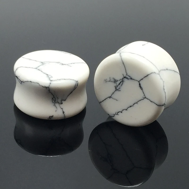 Flared Natural Stone Ear Plugs Tunnels Gauges Expanders Expander