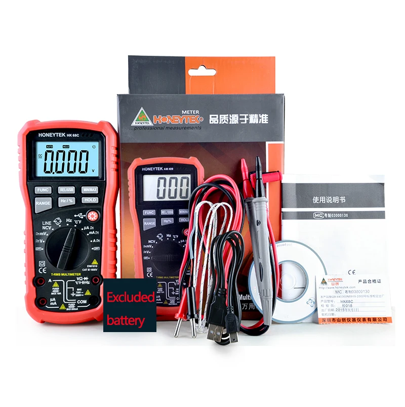 HK68C Multimeter Meter Current ACDC Voltage Resistance Capacitance Frequency Temperature Tester Detection (256) 