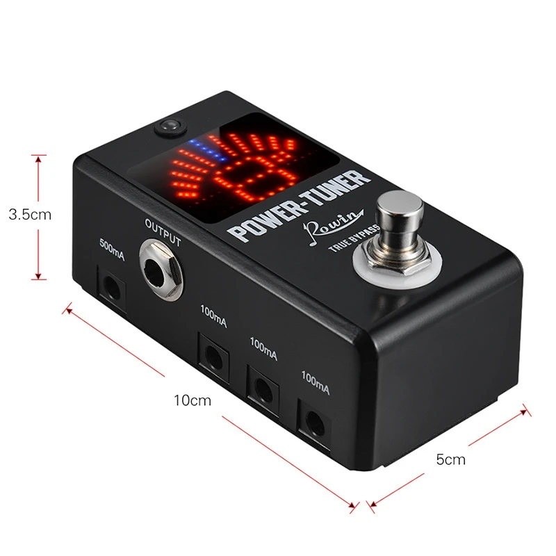 Rowin Lt 920 гитарный тюнер + блок питания с настройкой функции защиты от короткого
