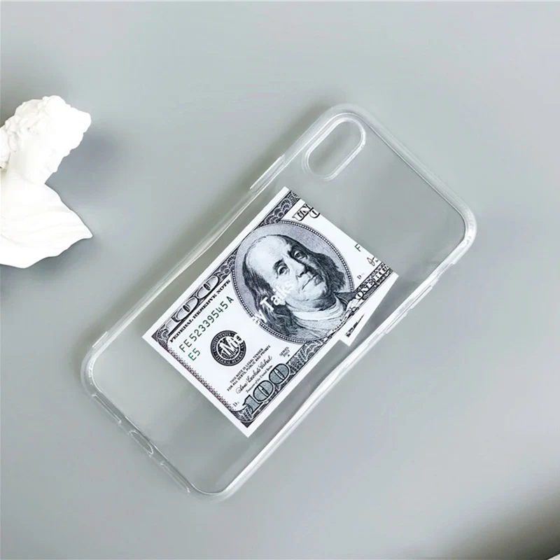 

Ultra Slim Soft TPU Phone Case For iphone XS Max Case For iphone X XR 6 S 7 8 Plus 7plus Cover Cartoon Dollar Money Painted Case