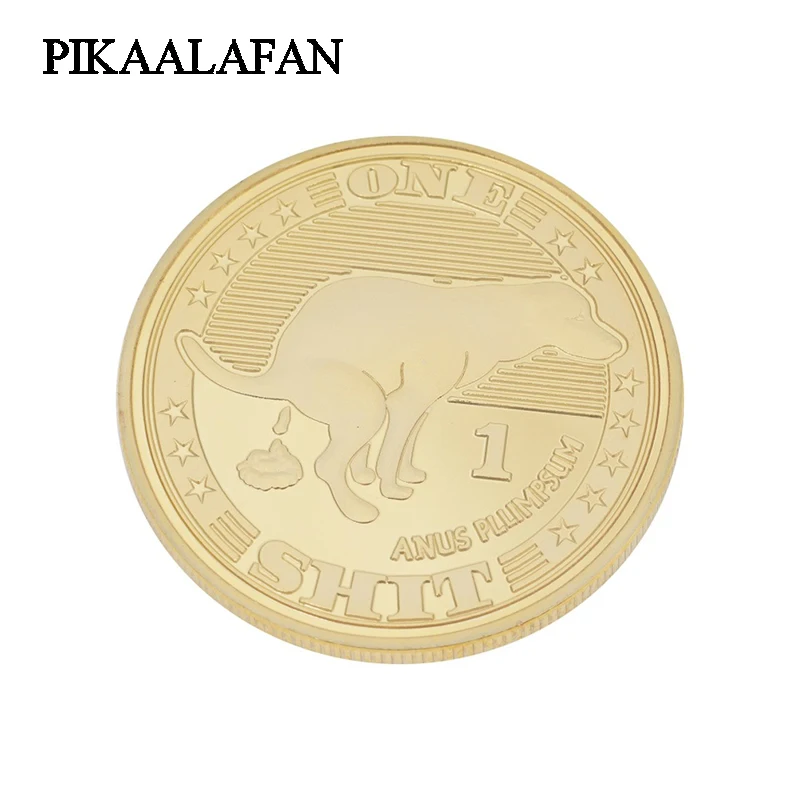 PIKAALAFAN 1 pièce une merde commémorative pièces en or chien année pièces en or chanceux débutant porte-bonheur Collection de pièces