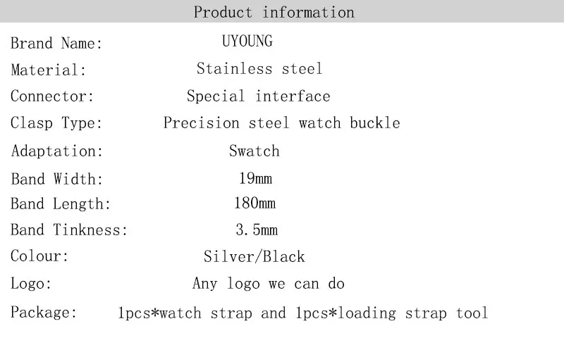 Бриллиантовый браслет из нержавеющей стали для Swatch YCS410GX мужской 19 мм черный серебристый водонепроницаемый часы аксессуары
