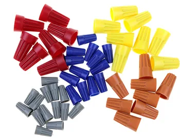 

70Pcs/set Electrical Twist Nut Connector Terminals Cap Spring 5 colors Red Yellow Blue Orange gray