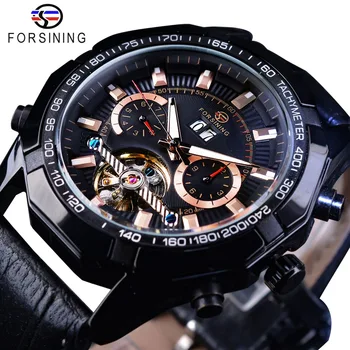 

Forsining Steampunk Locomotive Fashion Sport Series Men Automatic Tourbillion Wristwatch Top Brand Luxury Mechanical Watch Clock