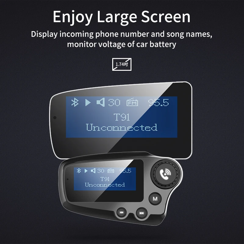 Автомобильное зарядное устройство JINSERTA Bluetooth 5 0 FM передатчик модулятор
