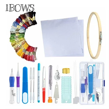

Magic Embroidery Pen Punch Needle Set Embroidery Patterns Punch Needle Kit Craft Tool Threads For DIY Sewing Tools with Case