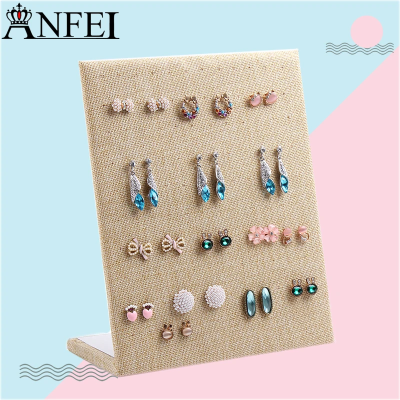 Anfei Linen Earring Display shelf board pin earrings Jewelry Organizer