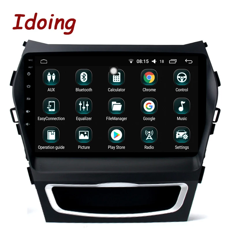 Flash Deal Idoing 9"4G RAM 64G ROM 2.5D IPS 8 Core Car Android 8.0 Radio Player Fit Hyundai IX45 2015-2017 Built-in GPS Navigation GLONASS 2