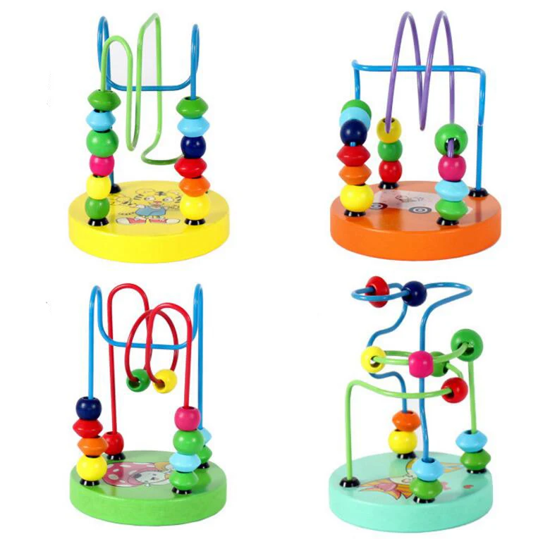Colorful Wooden Mini Around Beads Maze Educational Toy For Infant Kindergarten Kids Toys Babay Colorful Wooden Educativo Ninos