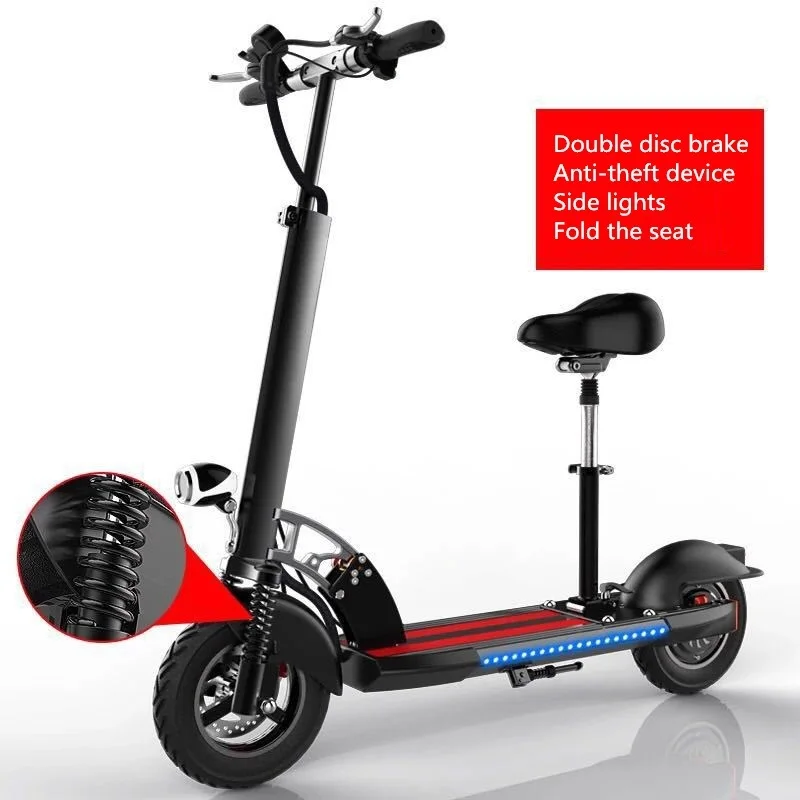 Sale 10 inch tires 48V electric scooter folding bike city two adult damping lithium battery car anti-theft device side seat belt 0 Sale 10 inch tires 48V electric scooter folding bike city two adult damping lithium battery car anti-theft device side seat belt 0