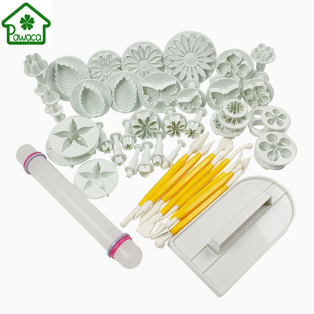 

46Pcs/Set Flower Fondant Cake Decorating Tools Cookie Cutter Icing Plunger Mold Sugarcraft Chocolate Mould DIY Kitchen Bake Tool