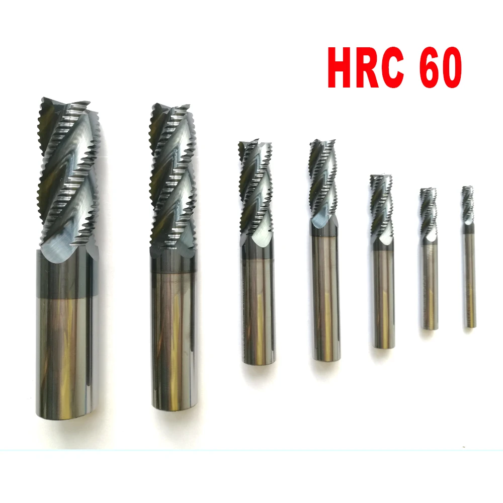 4mm 6mm 8mm 10mm 12mm 4 Flutes HRC60 Roughing End Mills CNC router bits