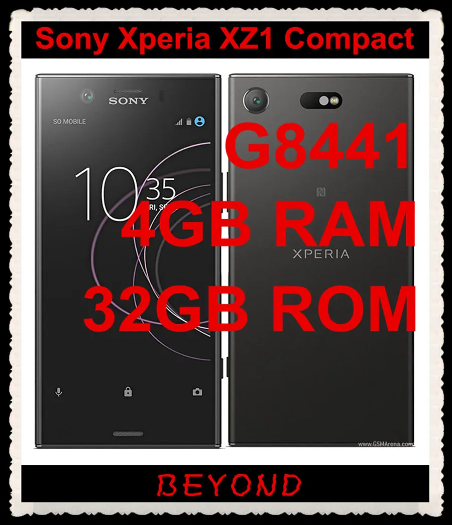 

Sony Xperia XZ1 Compact G8441 Original Unlocked GSM 4G LTE Android Octa Core RAM 4GB ROM 32GB 4.6" 19MP&8MP 2700mAh Fingerprint