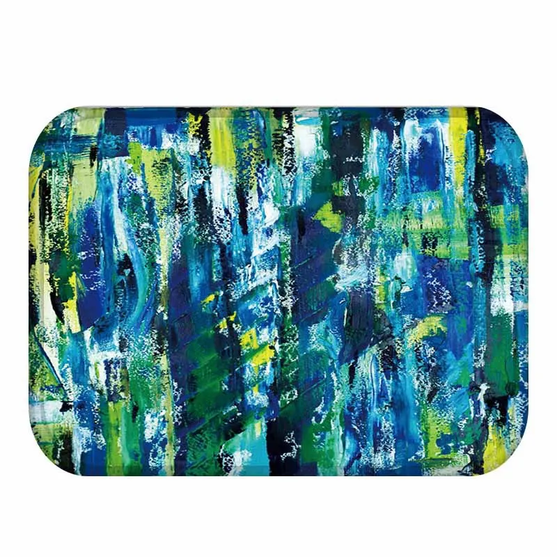 Door Mat Flannel Plush Abstract Style Indoor Doormat Non Slip Door Floor Mats Carpet Area Rugs Decor Porch Doormat Tapete