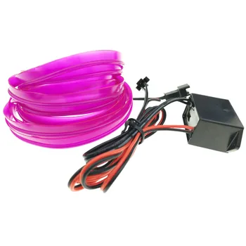 

16.5FT 5M 8mm Sewing Edge Neon Light Dance Party Car Decor Light Flexible EL Wire Rope Tube LED Strip Lamp With Car DC12V Drive