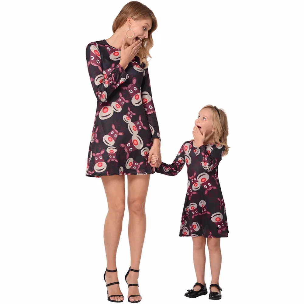 Весна Платье для девочек платья для мамы и дочки рождественские Семейные комплекты «Мама и я»; семейная одежда