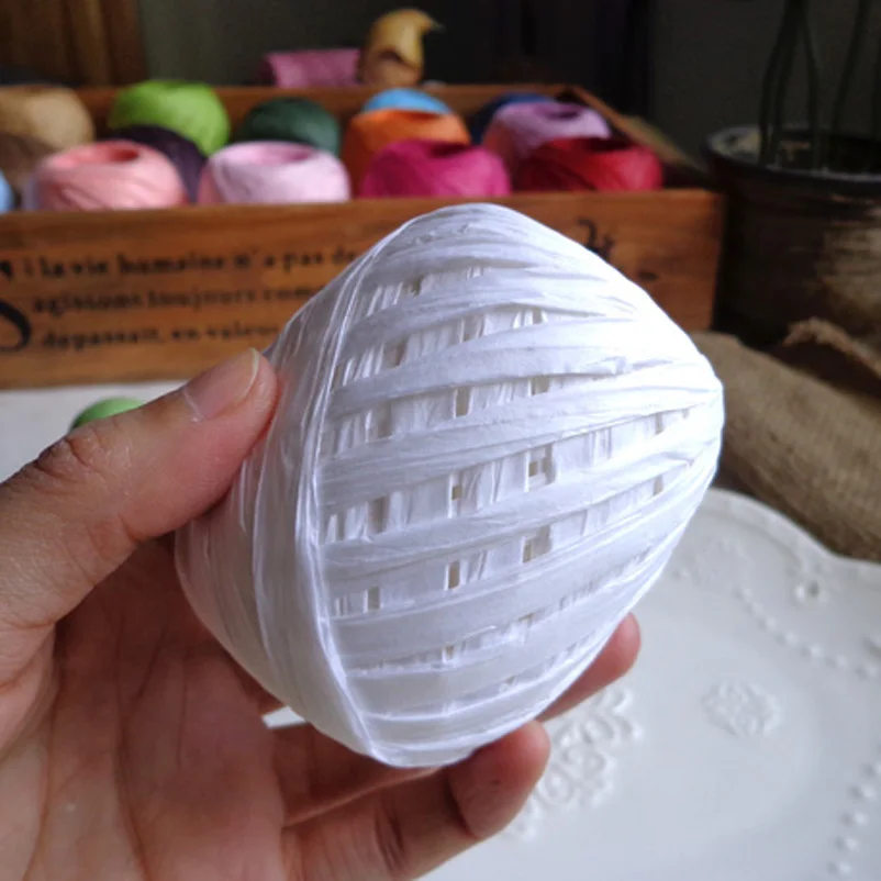 

White raffia ribbon cord/ white Raffia rope for Gift Wrap Party Decorations(20m/roll ,11rolls/ lot ) Free Shipping