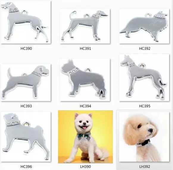 

50pcs silver color dog pendant dangle charms hang charms clasps Fit DIY Rotating Key Chain Key rings dog tag Jewelry Making