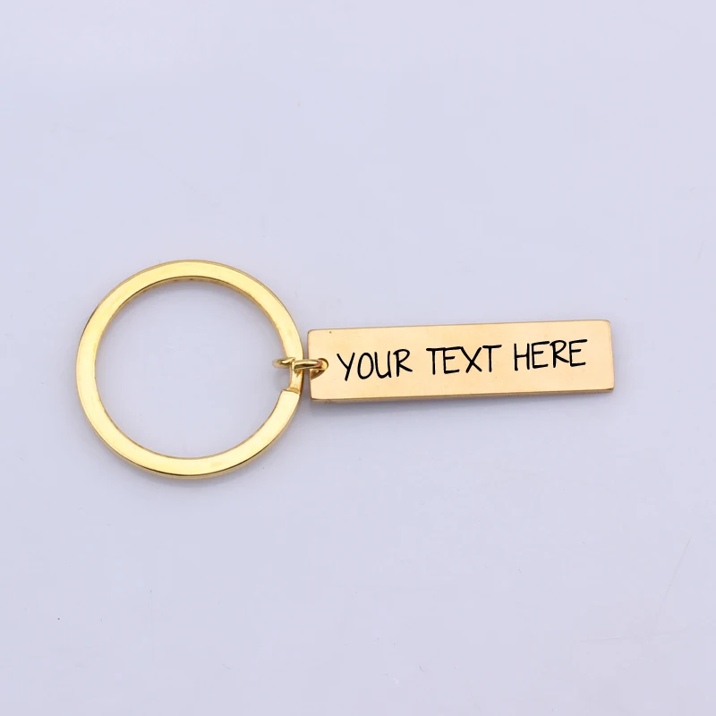 Customized Personal 1pcs Engraved Keychain Text Letter Key Chains DIY Gift for Women Men Family Friends Couples Keyring Jewelry