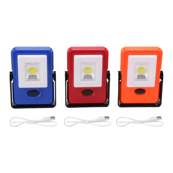 

Rechargeable COB LED Flashlight 2 Modes Portable LED Work Light Torch Camping Lamp Built-in Magnet and 360-degree Rotation Hook