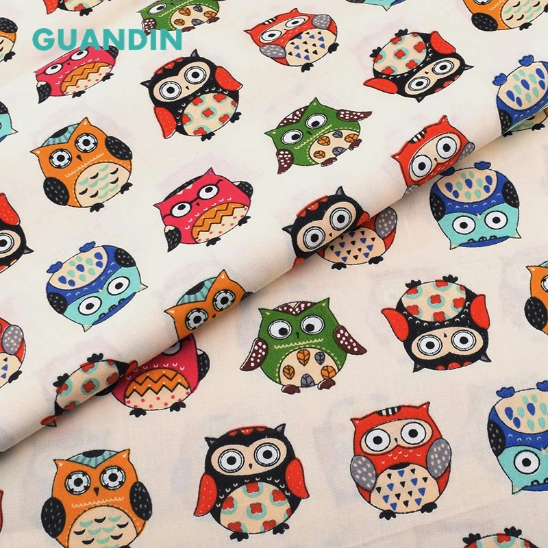 

GUANDIN,Printed Twill Cotton Fabric For DIY Sewing&Quilting Bundle Owl Series Tissue of Baby Children Sheet Half Meter 50*160cm
