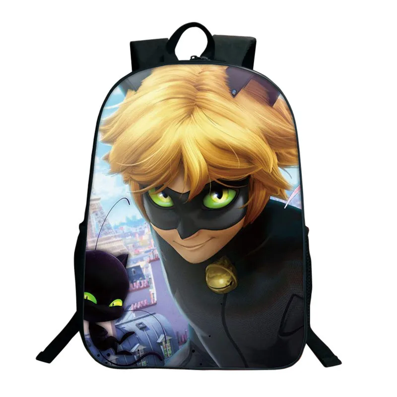 

2019 Miraculous Ladybug School Backpack For Teenagers Girls Boy Anime Cat Noir Adrien Marinette Bags Dropshipping School Gifts