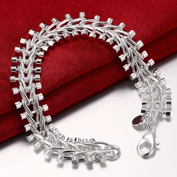 

Hot Selling Silver 925 Jewelry Chain Link Bracelet Women Men Luxury Jewelry Wholesale