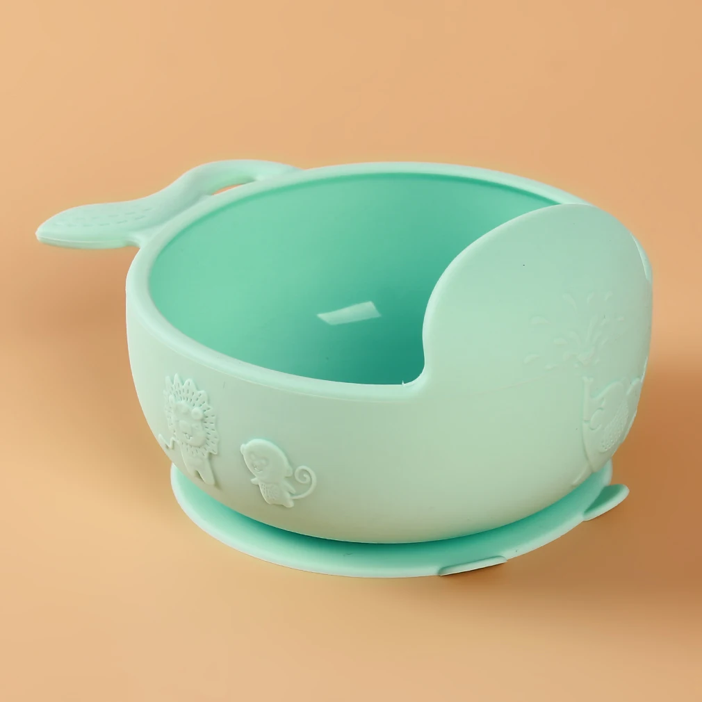 

Sucker Design Baby Bowl Food Grade Silicone Cartoon Animal Pattern Food Supplement Bowl Infant Feeding Tableware Children Dishes
